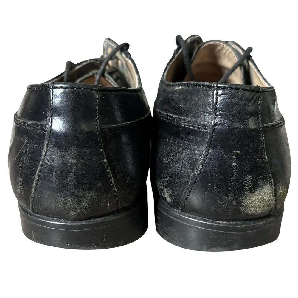 Adolfo Men's Oxford Shoes‎ Sz 10 Black Leather Hand Made in Italy